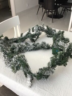Ashland Green and White Flocked Holiday Garland ##